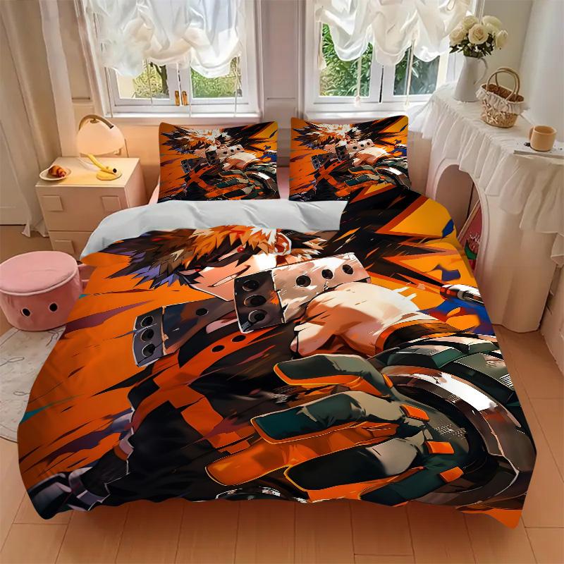 Anime Battle Print 3Pcs Bedding Setduvet Cover With 2 Bedropillowcase Home Birthday Gift