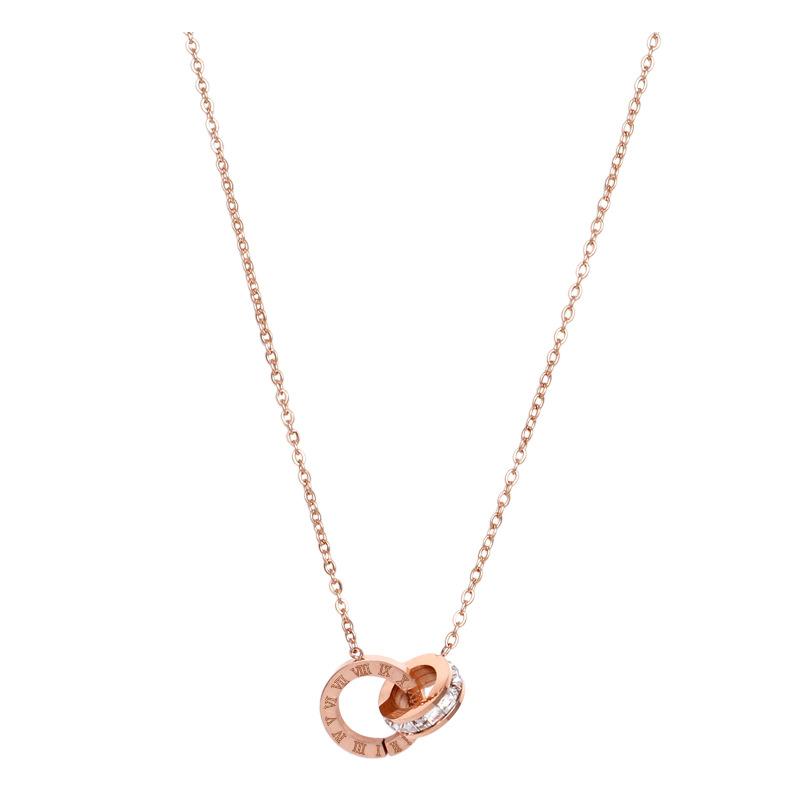 New Gothic Roman Digital Zircon Circle Necklace For Woman Fashion Korean  Party Girl's Sexy Luxury Clavicle Chain