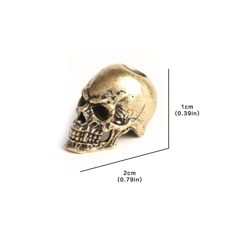 Skull Head Brass Knife Bead Punk EDC Outdoor DIY Paracord Woven Lanyard Pendants Retro Umbrella Rope Bracelets EDC Accessories
