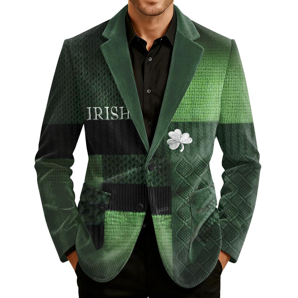 Herren Druck Kord Warm Taschen Anzugjacke Cardigan Herren Freizeitanzug