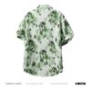 Men's Oversized Palm Tree Print Short Sleeve Shirt - Green Hawaiian Casual Button Down Top