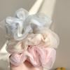 Double Layer Silk Organza Scrunchies Summer Spring Big Hair Rope Flower Print Elastic Hair Bands Hair Tie Girls Hair Accessories