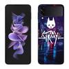 Game S-Stray Cat Phone Case For Samsung Z Flip 7 6 5G Galaxy Z Flip 5 4 3 Black Hard Cell Cover Luxury PC Shell Coque