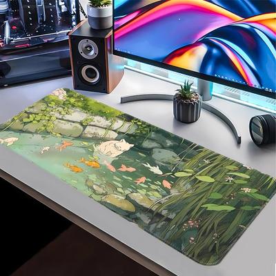 Cute Cartoon Cat Mouse Pad Game Console Pad Desk Accessories Keyboard Mouse Pad Office Pad Computer Laptop Pad Waterproof