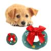 Festival Plush Christmas Ring Dog Toy With Squeaker For Pet Cats and Dogs Holiday Celebration Dog Chewing Teething Gifts