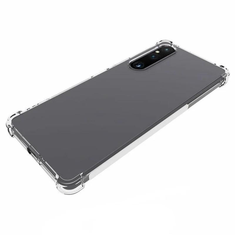 For Sony Xperia 1 V Back Cover WANLONFENG TM Series 2.0mm Clear TPU Phone Case (Big Lens Hole)