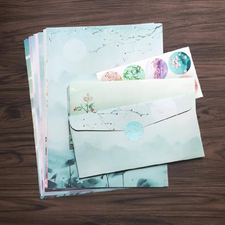 Traditionelles Briefpapier Schreibwarenpapier und Briefumschläge Set für Schüler