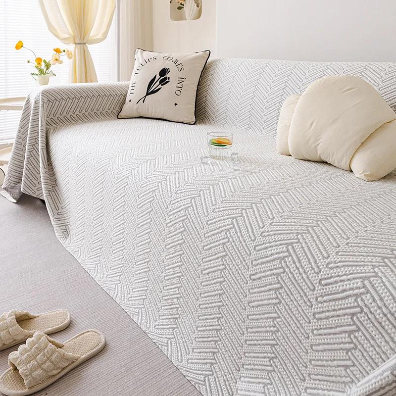 

2025 новый летний прохладный диванный подушка прохладный маленький свежий диванный чехол ткань полотенце фиксированный цельный диванный чехол 180X130CM