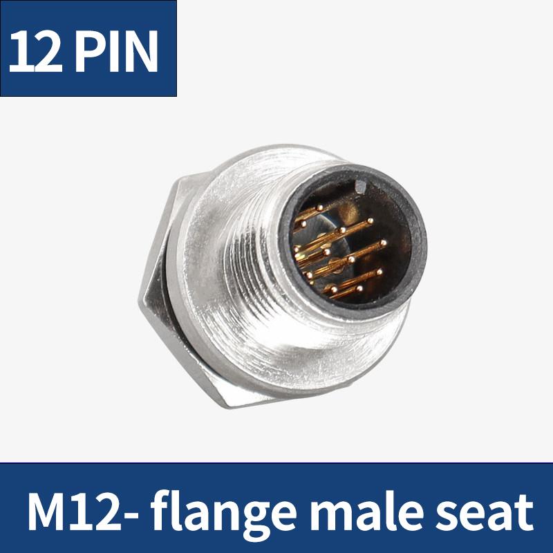 5 PCS M12 flange mounting sensor connector waterproof male&female plug screw threaded coupling 3 4 5 8 12 Pin A type connectors
