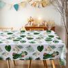 Leaves Flowers Rectangle Table Cloth for Table Decor Holiday Party Waterproof Reusable Tablecloth for Table Kitchen Dining