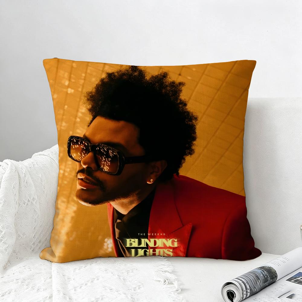 Singer The Weeknd Cushion Cover Natural Linen Pillowcase Set AllinOne Decor for Sofa Bedroom Chair