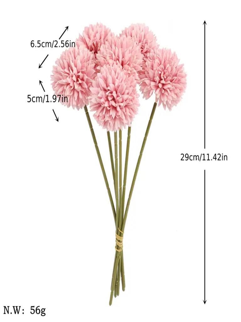 6Pcs Artificial Ball, Chrysanthemum, Embroidered Ball, Wedding Decoration, Home Vase, Decoration, Dining, Living Room, Bedroom,