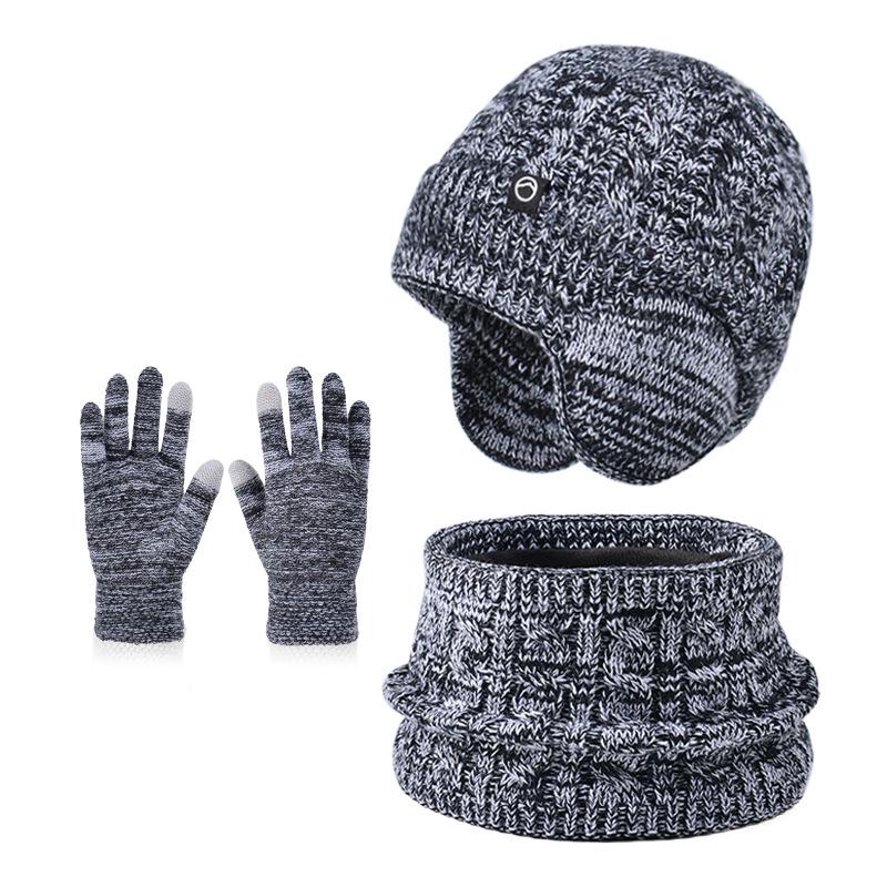 Winter Children's Hat Neck Scarf Gloves Set for Boys and Girls
