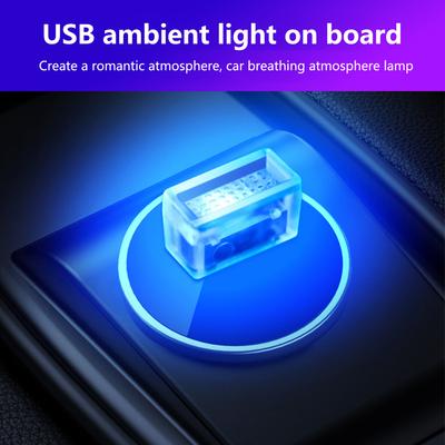 Yousheng Car Atmosphere Lights USB LED Ambient Lighting Plug-in USB Decor Night Light Universal Auto Interior Accessories