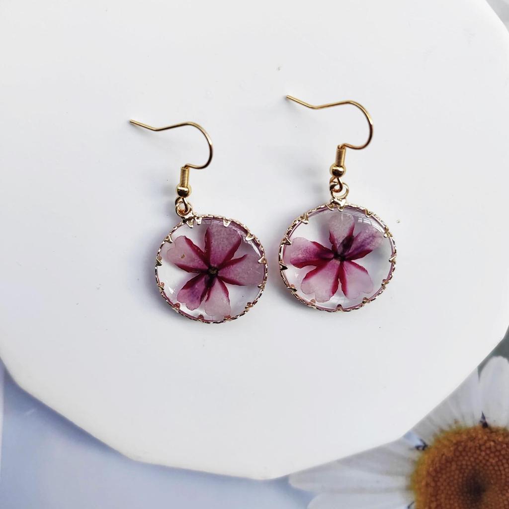 Handmade Dried Flower Dangle & Stud Earrings - Real Preserved Blooms