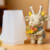 Flexible Silicone Cow Shape Planter Mold For Resin Art Concrete Cement Casting And Decorative Candle Container