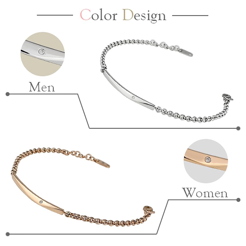 Polo Diamantbeschichtetes Edelstahl-Paararmband, beliebtes Paar-Set, 2 Stück, passende Marke [Zani Tarzini]