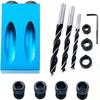 Jig for Angled Drilling - Unspecified - 6/8/10mm Adapter - 3 Wood Drill Bits - 15 Degrees - Black Multicolor HOLE SAW