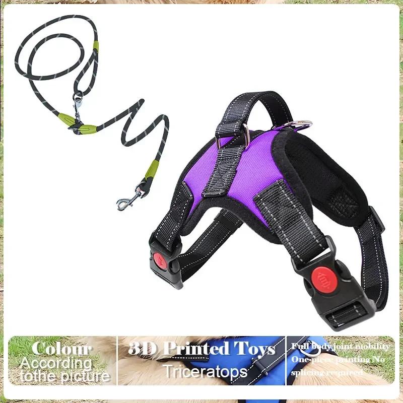 Dog Harness And Leash Set No Pull Adjustable Comfortable with Easy Control Handle Outdoor Running Walking Hand Free Lead Leash