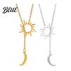 Retro Necklace Sun And Moon for Women Plated Y Romantic