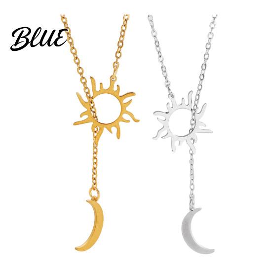 Retro Necklace Sun And Moon for Women Plated Y Romantic