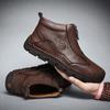 Men'S High-Top Cotton Outdoor Martin Boots Leather Handmade Thermal Shoes