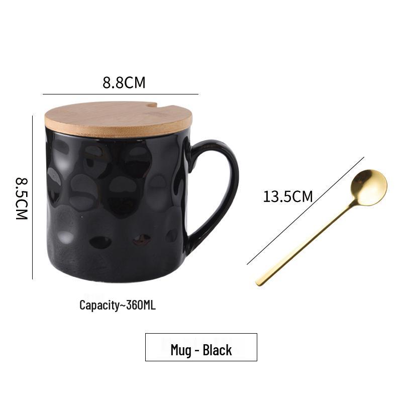 Retro Japanese Ceramic Mug with Lid, High-Temp Resistant, Large Capacity, Ideal Gift for Couples