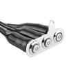 Motorcycle Handlebar Switch 12V Stainless Steel Motorcycle Handlebar Fog Light Switch Button LED Modification Bracket Control Push Button(Three
