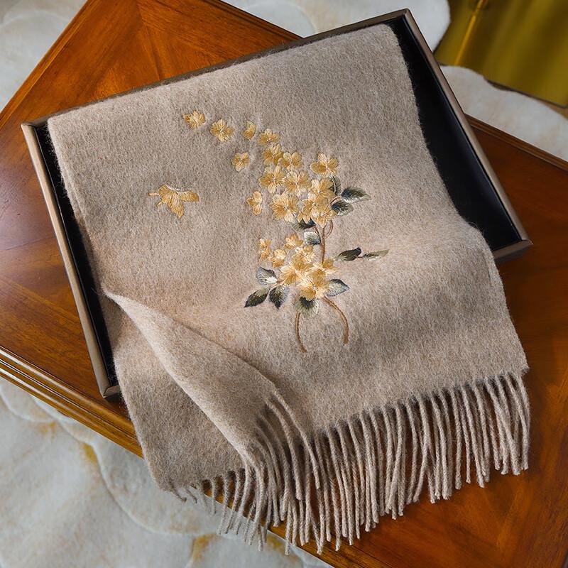 

Женский вышитый шарф Hangsilu из чистой шерсти