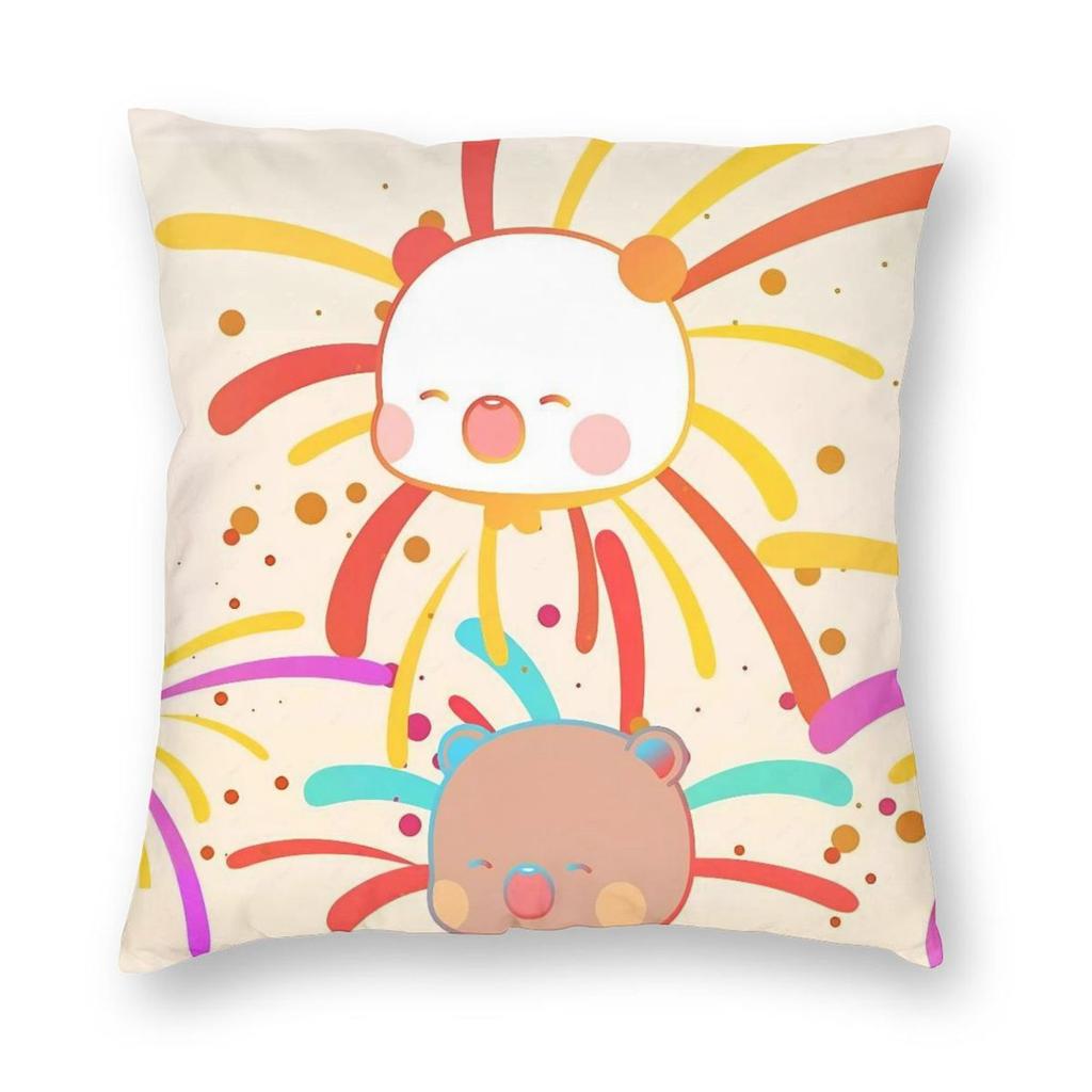 Cartoon Bubu Dudu Kissenbezug Doppelseitiger Druck Polyester Kissenhülle Dekorativer Bär Niedliche Kissenhülle Abdeckung Zuhause Quadratisch