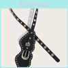 Trendy Faux Retro Leather Belt With Metal Pin Closure Bold Elements Decorative