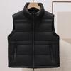 Down jacket vest light and warm autumn new versatile stand-up collar short black and white white duck down new
