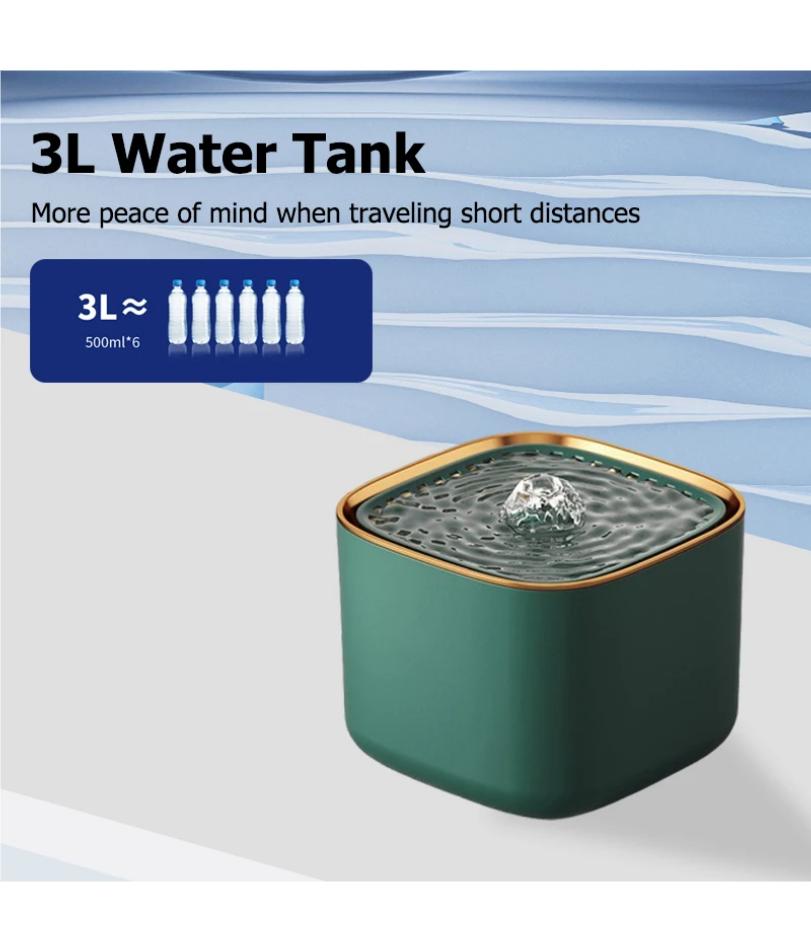 3L Automatic Pet Water Fountain with 3pcs Filter Chips Silent Drinking Dispenser for Cats & Dogs Replacement Filters for Sale