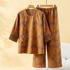 Seasonal new pajamas can be worn outside pure cotton women's autumn thin loose suits can be worn outside national style loungewear