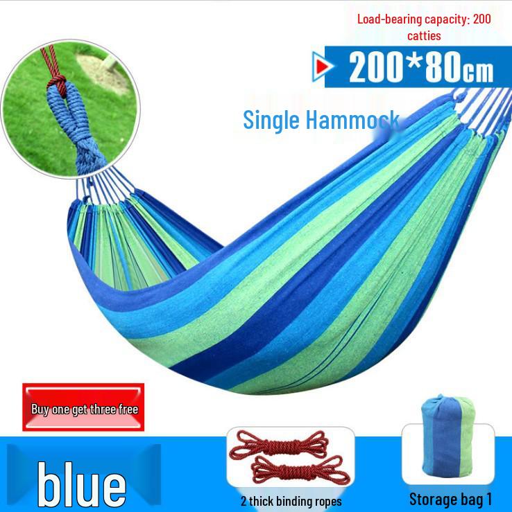 Thickened Canvas Camping Hammock: Anti-Roll, Single/Double Swing Chair for Outdoor Use