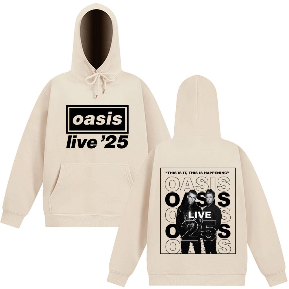 Rock Band O-Oasis Live 25 Tour Hoodies Men Women Clothing Long Sleeves Hooded Sweatshirt Harajuku Thick Aesthetics Pullovers Top