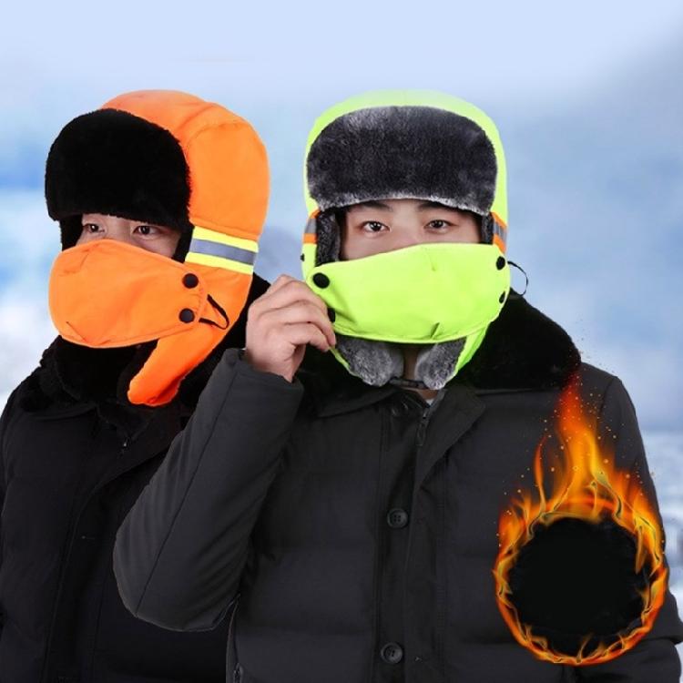 Visibility Reflective Safety Hat for Outdoor Activity Cold Weather Windproof Warm Winter Hat for Construction Workers