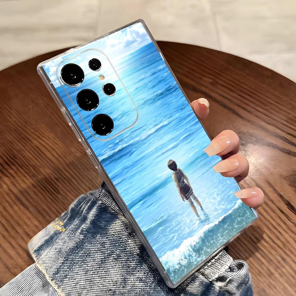 

Японское аниме Атака Титанов Чехол для телефона Samsung S26 S25 S24 Ultra S23 Fe S22 S20 S21 Plus Plus 5G Fe Прозрачная крышка Galaxy S24 Ultra