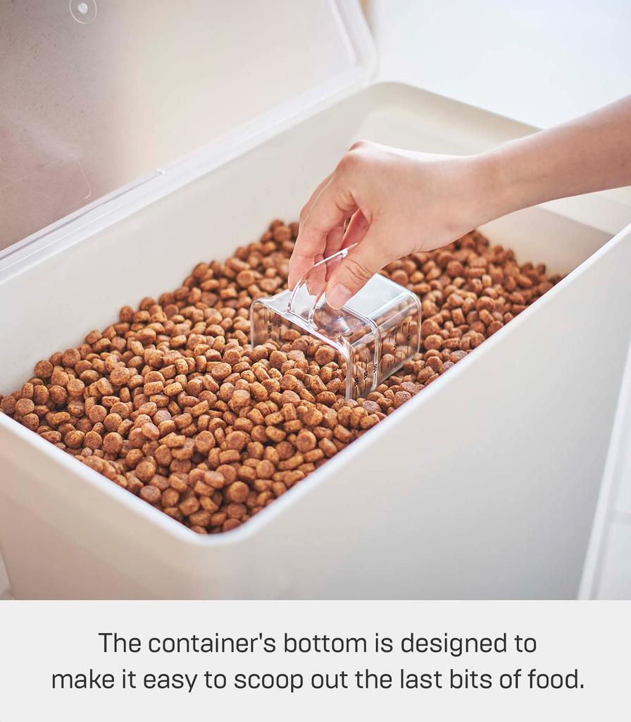 Yamazaki Jitsugyo Lufttett dyrefôrmagasin 12kg med målebeger Hvit B41 x D24 x lokk er cm Tower Food Stocker Oppbevaringsbeholder 5617 Ca.