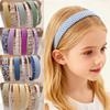 5/7Pcs Anti-slip Floral Plaid Hairband Sweet Cute Ladies Hair Accessories  Use for Face Washing