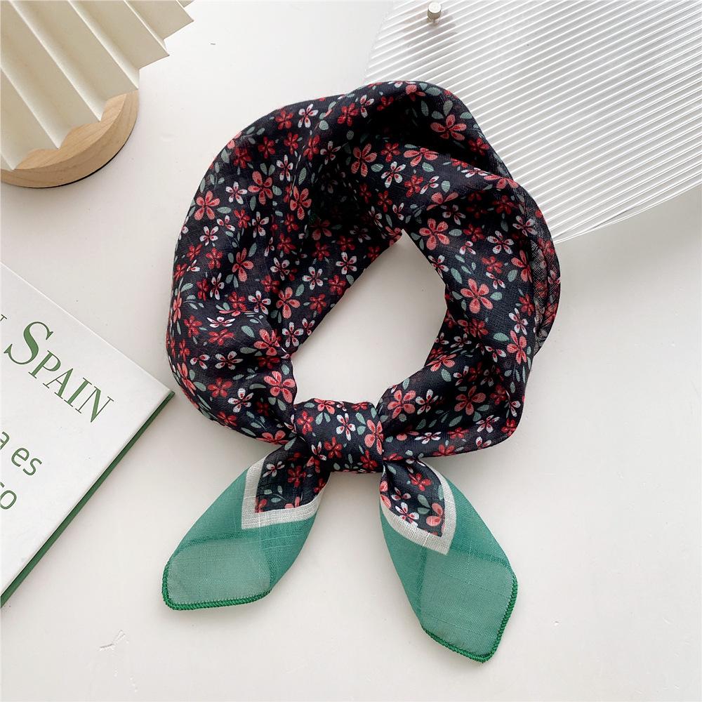 58 Cotton Linen Silk Scarf - Versatile Korean Fashion Neck and Head Bandana for Women