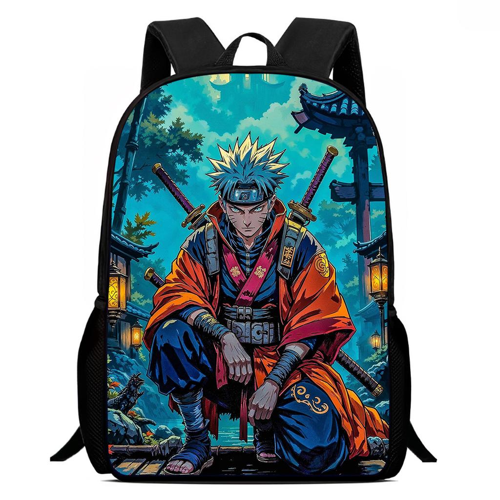 NARUTO Cartoon 15-inch Lightweight Backpack With Adjustable Shoulder Straps Kids Daily School Bag For Boys Girls Age 5-9