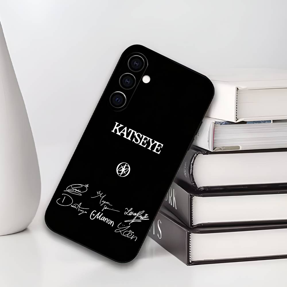 K-KATS-EYE Black Soft Silicone Phone Case for Samsung Galaxy A73/A72/A71/A70/A53/A52/A51 - Global Girl Group Design