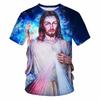 T-shirt Stampata 3D Gesù Abbigliamento Uomo Girocollo Manica Corta T-shirt Street Wear Cristiano Estivo Casual Moda Top Magliette