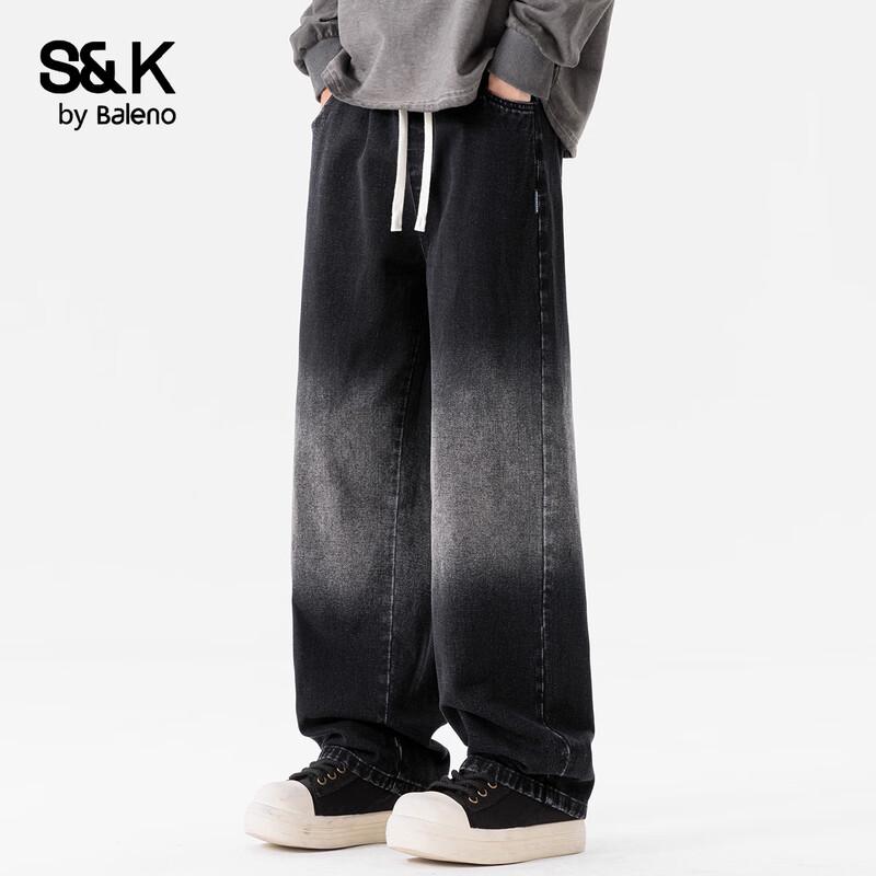 Baleno Men s S&K Gradient Loose Wide-Leg Jeans L