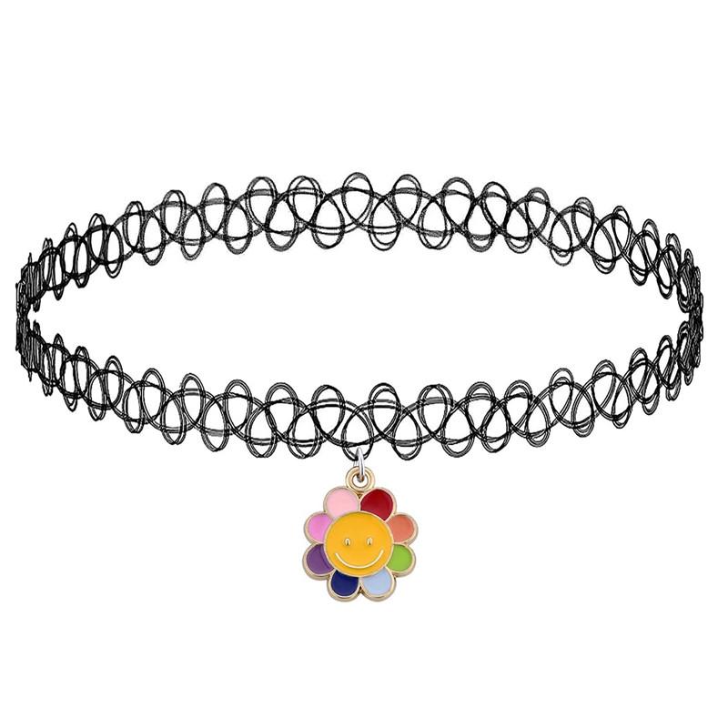 Short Black Choker Necklace for Women Girl Star Sun Butterfly Design Fish Line Necklace Gift for Friend Collar Jewelry