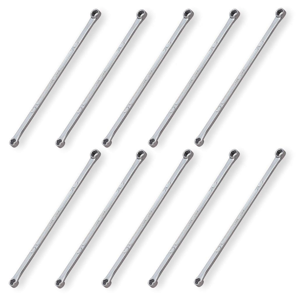 TONE Extra Long Open End Wrench 8 X 10mm Pack of 10 (Straight), M05-0810-10S, Flats,