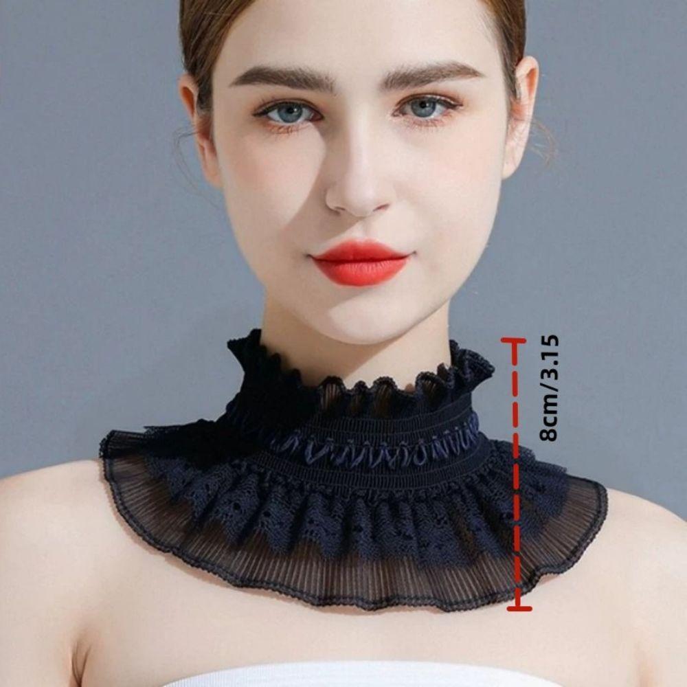 Ruffle Trim Lace Collar White Black Wrist Cuffs Clothing Accessory Fake Cuffs Daily Outfit