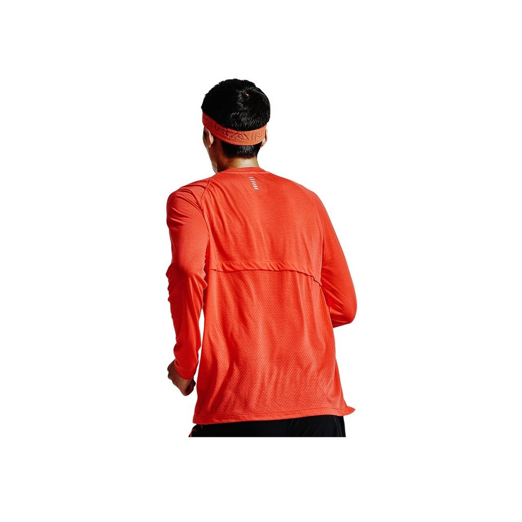 Under Armour Logo Running Long Sleeve Crew Neck T-Shirt Men Tops Red 1361470-690