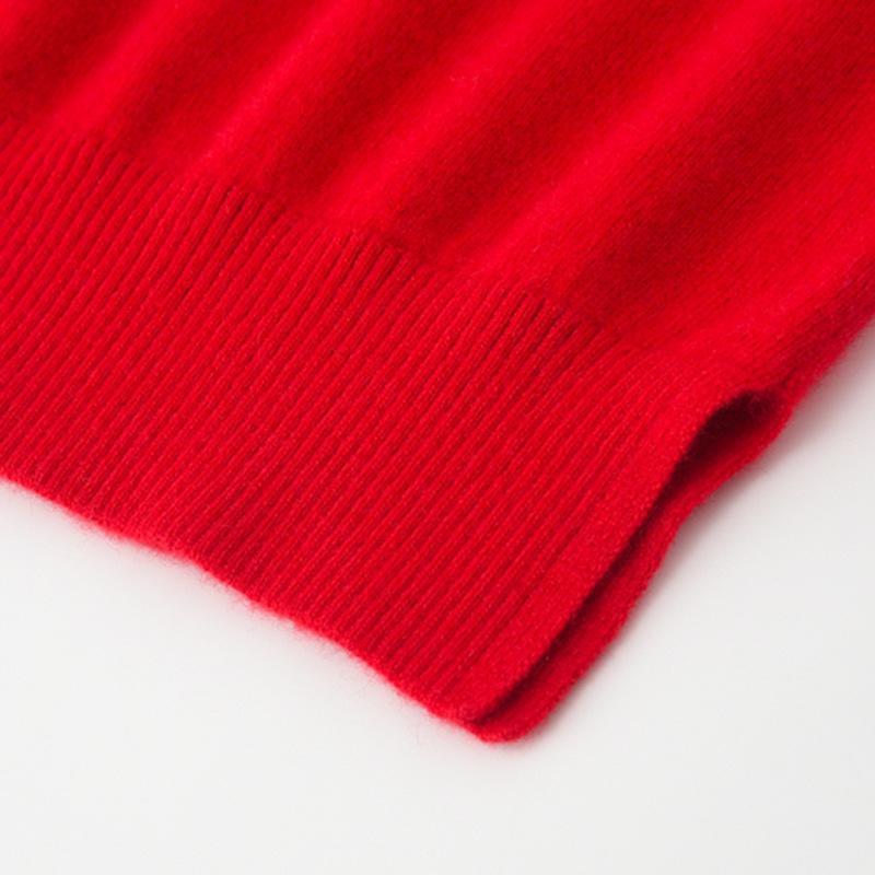 Women's Urban Style Pure Cashmere Slim-Fit Winter Knit Sweater with Half-High Neck